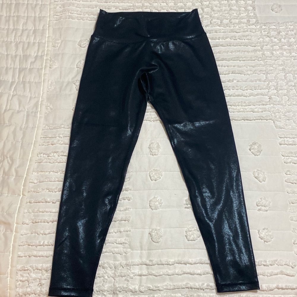 Brand new shiny stretchy black leggings